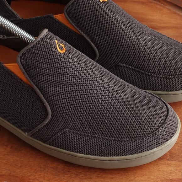 OluKai Shoes Mens SZ 9 Gray Nohea Mesh Slip On Convertible Loafer Casual Comfort - Picture 4 of 13